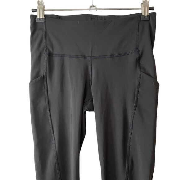 Athleta XS Leggings Ultimate Run 7/8 Tight Black Pockets Workout Stretch - Picture 6 of 10